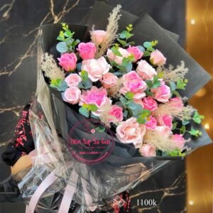 Hoa sáp mix- tông hồng- gxh kiếng trong