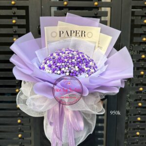 Y520 ngôi sao giấy= I Love You- tông tím + dây đèn