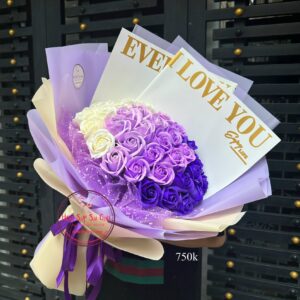 Hoa sáp 3 lớp- chuyển màu tông tím
