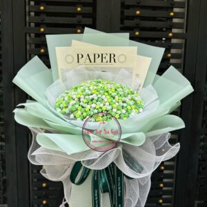 Y520 ngôi sao giấy= I Love You- tông xanh lá + dây đèn