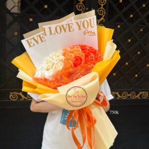 Hoa sáp 3 lớp- chuyển màu tông cam