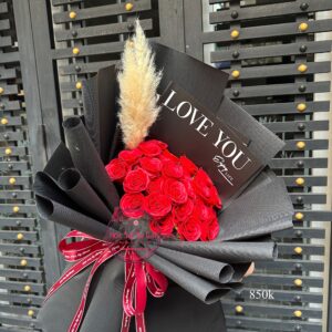 Hoa sáp nhuỵ xoắn- đỏ đô- gxhd+ cỏ lau