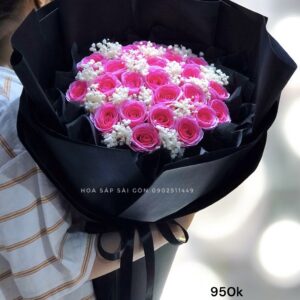 Hoa sáp ecuador- hồng song hỉ đậm- gxhd+ baby trắng