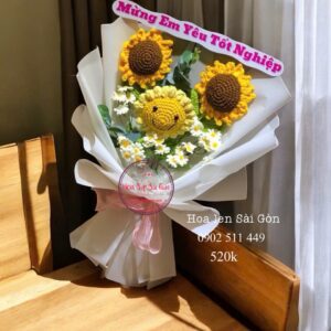 Hướng dương len+ mặt cười