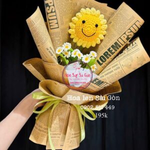 Hoa len- 1 mặt cười- giấy báo chữ