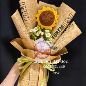 Hoa len- 1 hướng dương- giấy báo chữ