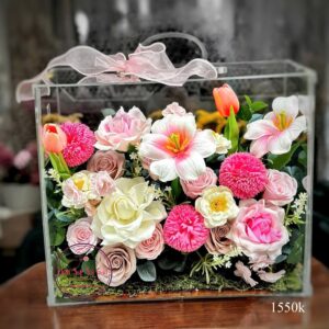 Vali mica cao cấp- hoa sáp mix cao cấp 1
