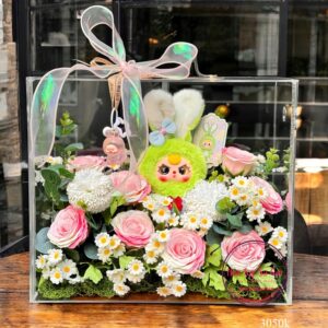 𝐁𝐀𝐁𝐘 𝐓𝐇𝐑𝐄𝐄 𝐌𝐀𝐂𝐀𝐑𝐎𝐍 𝟗 - Hoa sáp mix - Vali mica cao cấp 30.35.18cm vl88