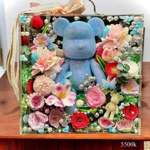 Vali mica cao cấp 35.35.20cm: Bear Brick Blue