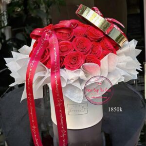 Luxury flower box: Hoa sáp cao cấp đỏ đô