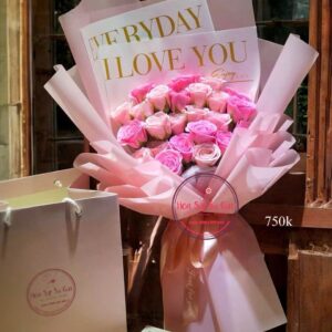 Hoa sáp ecuador- hồng mix- giấy hồng ily
