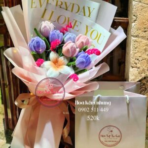 Hoa kẽm nhung mix 02+ dây đèn