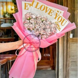 Hoa sáp viền cao cấp- tông hồng