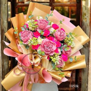 Hoa sáp mix- pink gold