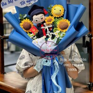 Doll nam len handmade tốt nghiệp* Hoa len