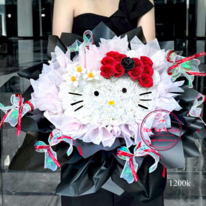 BOH117 Hoa sáp - Hello Kitty - đen