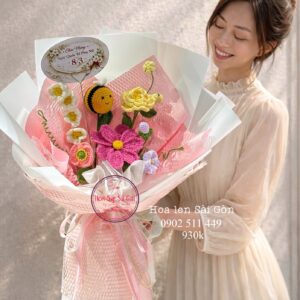 BOH14 pn26 Hoa len handmade mix