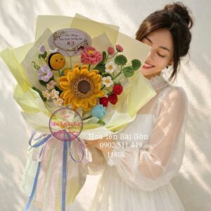 BOH12 pn25 Hoa len handmade mix