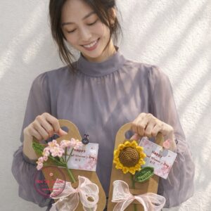 BOH17 Hoa len handmade/ set