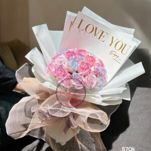 BOH123 Hoa sáp 3 lớp galaxy - ily trắng