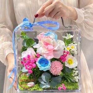 VB3 Hoa mix - Vali mica cao cấp 20.20.15cm