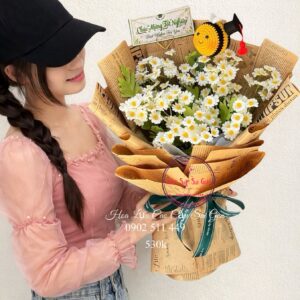 BOH132 Ong len handmade tốt nghiệp* Hoa lụa cúc tana