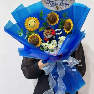 BOH150 Doll nam tốt nghiệp* Hoa len handmade