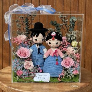 VB33 Hanbok Couple Handmade* Hoa mix - Vali mica cao cấp 35.35.20cm