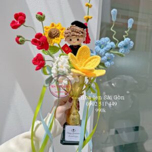 Cup tốt nghiệp nam* Hoa len handmade