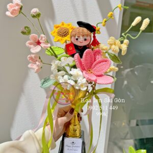 Cup tốt nghiệp nữ* Hoa len handmade