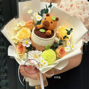 BOH161 Crochet Milk Tea Capypara* Hoa mix