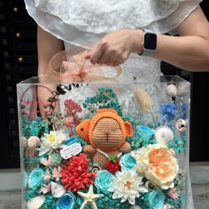 VB53 Crochet Capypara* Hoa mix - Vali mica cao cấp 30.35.18cm