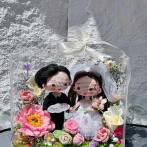 Crochet Cặp Đôi – Vali hoa Cưới • Cầu hôn • Kỷ niệm * Hoa len mix | VH21