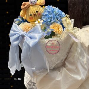 Crochet Puppy – Hoa bó vải ren * Hoa mix | HB115
