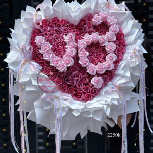 Chữ VỢ – Hoa hồng sáp 3 lớp * Hoa bó công chúa | HB168