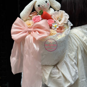 Crochet Bunny – Hoa bó vải ren * Hoa sáp | HB111