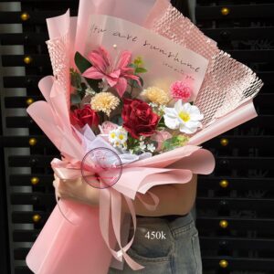Hoa sáp mix hoa lụa * Hoa bó | HB169