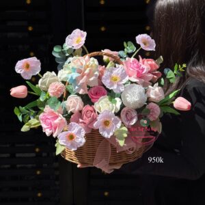 Hoa sáp mix hoa lụa * Hoa để bàn | HDB23