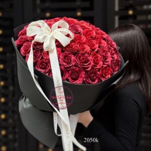 Hoa hồng sáp 7 lớp đỏ đô * Hoa bó | HB52