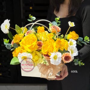 Hoa sáp mix hoa lụa * Hoa để bàn | HDB37